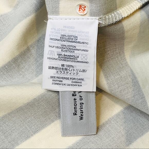 J. Crew navy white stripe off shoulder tie sleeve - Picture 12 of 13